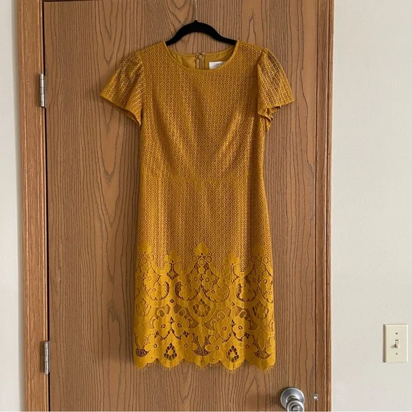 LOFT | Dresses | Loft Yellow Lace Dress | Poshmark